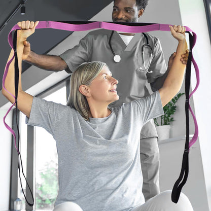 A AZURELIFE Premium Durable Stretch Straps with Loops, Stretching Strap for Physical Therapy, Multi-Loop Yoga Strap Fitness Exercise Strap for Yoga, Pilates, Dance, Flexibility&Exercise