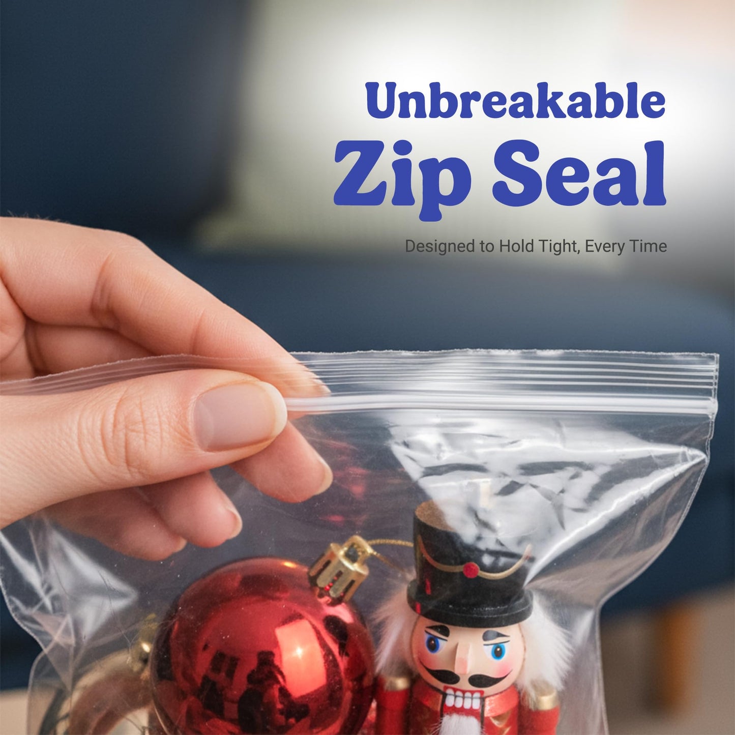 Heavy Duty Zip Seal Lock Storage Bags, 8 Mil Plastic Zip Top Bag, Reusable Poly Gallon Freezer Bag for Toiletries, Tool, Packaging, 6"x8", Pack 50