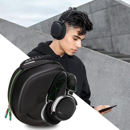 FBLFOBELI Hard Storage Case for SteelSeries Arctis 1 3 5 7 7X 7+ 7P+ 9 9X PRO PRO+ Prime/Arctis Nova pro 1 1P 1X 3 7 7X 7P/Pioneer DJ HDJ-X5/G733 Lightspeed Wireless Gaming Headset (PU-Black)