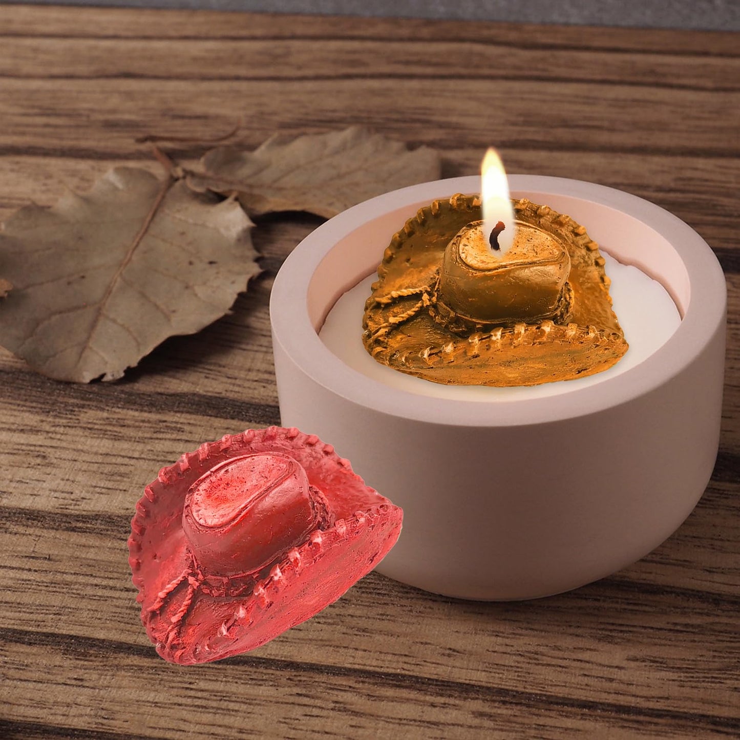 Wehous 2PCS Cowboy Hat Silicone Mold 3D Silicone Mold Cowboy Hat Fondant Chocolate Cake Decoration Mold Cool Resin Candle Mold Soap Candle Making Kit Epoxy Casting Clay Resin Craft Mould