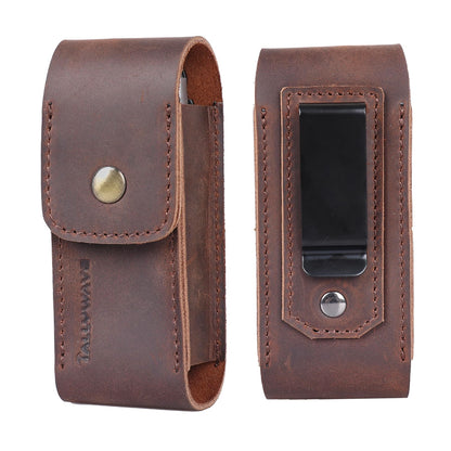 Tallywave Leather Multitool Sheath - Belt Clip Leather Multitool Holster - EDC Belt Organizer Multitool Pouch for Belt - Magnetic Closure Multitool Case, Darkbrown