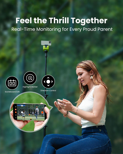 XbotGo Chameleon AI Auto Sports Action Camera - 4K 60FPS Soccer Camera and Basketball Tracking Camera for Team Sports, Live Streaming, No Subscription, Works with iOS & Android (Lava Graphite)