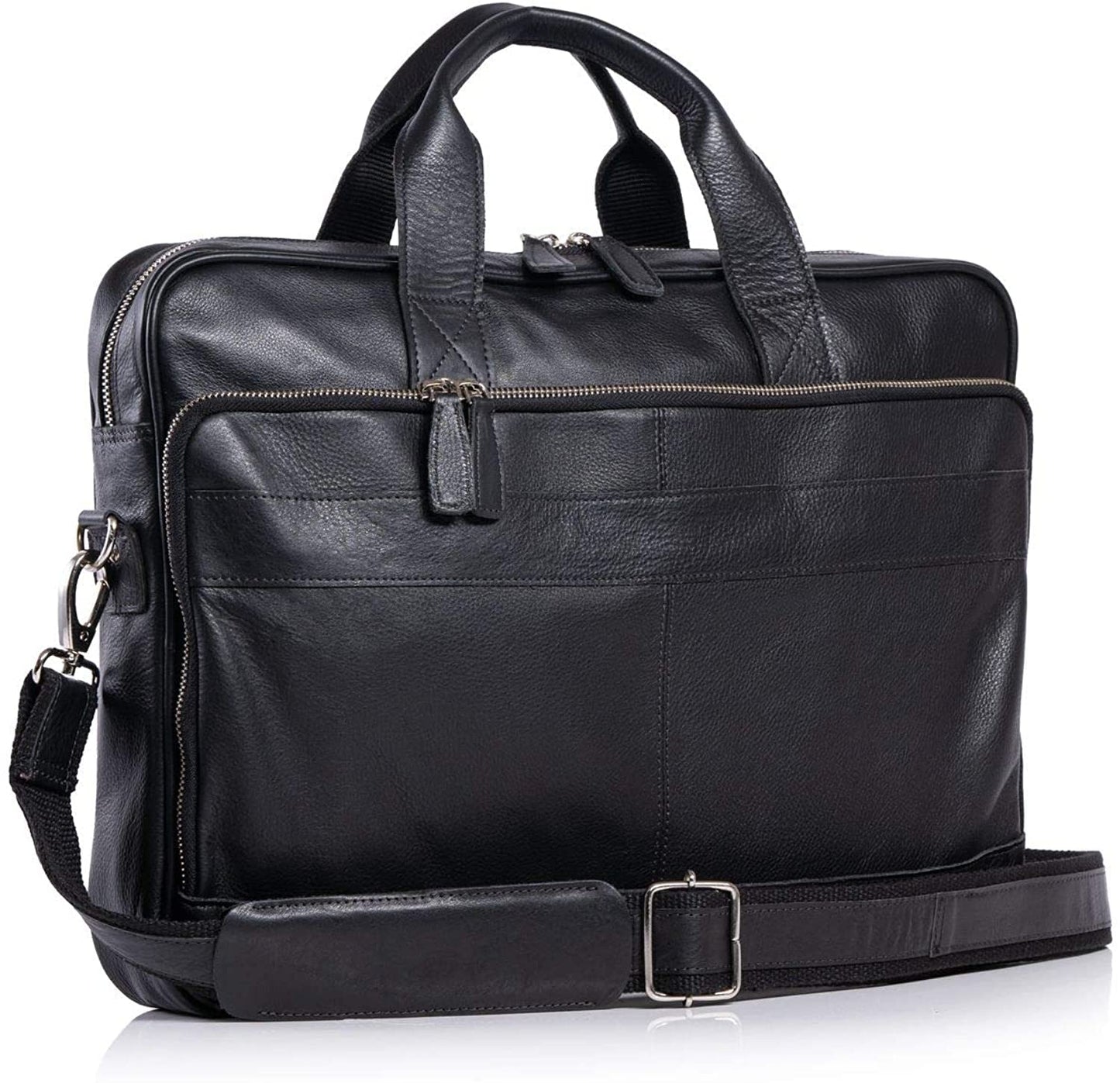 KomalC Leather briefcase 16 inch Laptop Messenger Bag for Men and Women Best Office Satchel Bag