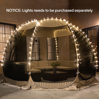 Alvantor Screen House Room Camping Tent Outdoor Canopy Pop Up Sun Shade Hexagon Shelter Mesh Walls Not Waterproof 10'x10' Beige Patent Pending