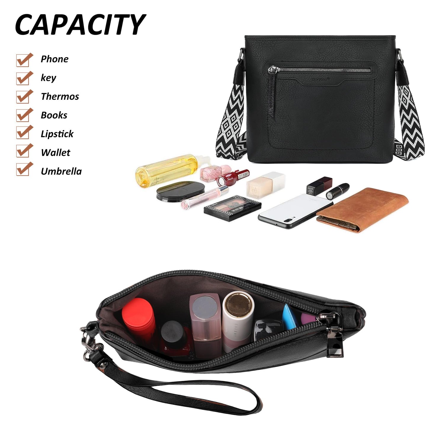 TANTOMI Tote Handbags for Women, Crossbody Bag Large Leather Hobo Purse Shoulder with Wallet Adjustable Straps