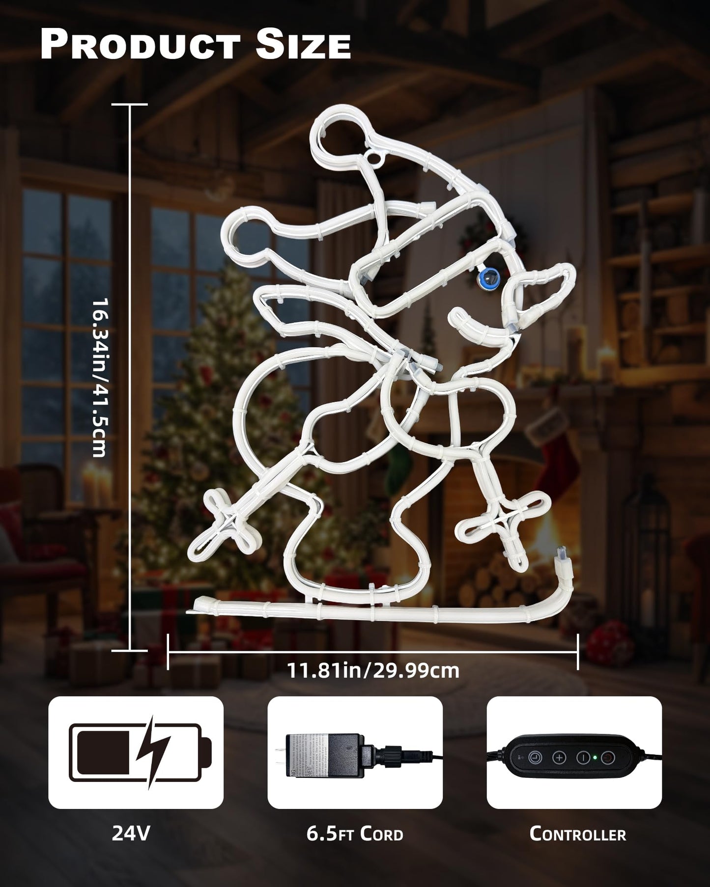 Christmas Snowman Neon Sign, Skiing Snowman LED Neon Light for Home Decor, 8H Timer & Speed Adjust, Festive Xmas Decorations Wall Art, Holiday Party Bedroom Living Room Cafe Bar