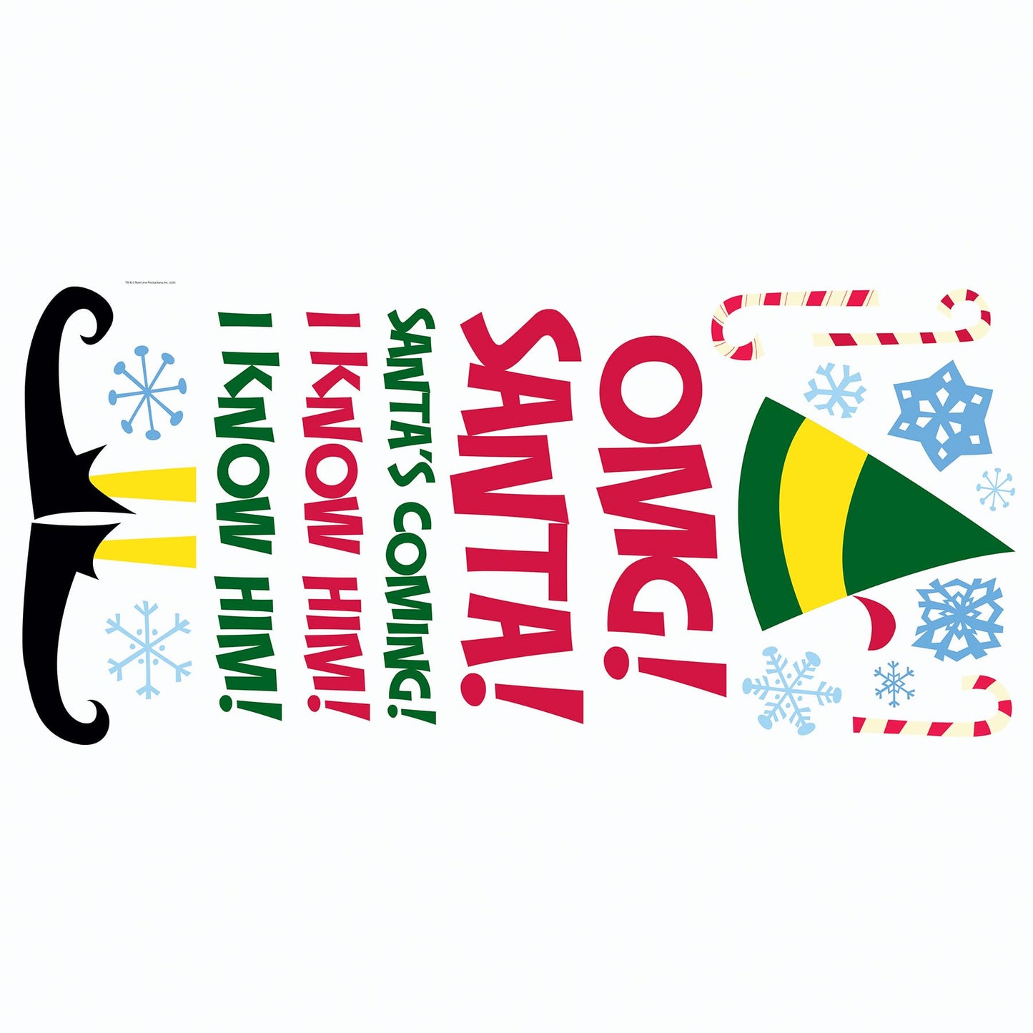 Buddy The Elf Santa I Know Him Peel and Stick Wall Quote Decals By RoomMates, RMDM5551