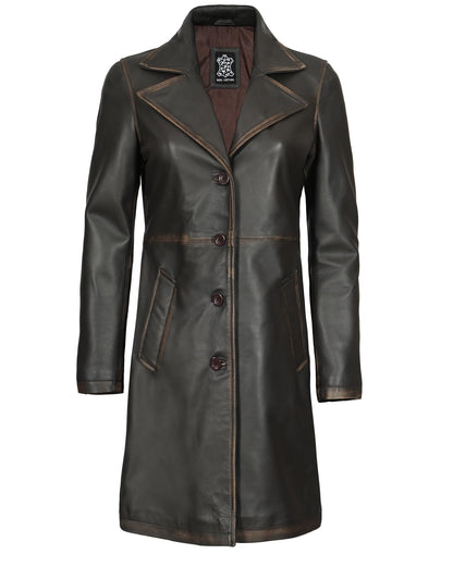 Blingsoul Real Lambskin Womens Long Leather Coat | [1316156] Bryson Ruboff, 2XL