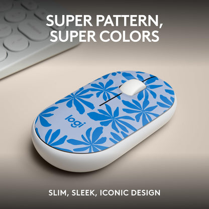 Logitech M340 Wireless Mouse with Limited Edition Prints, USB Receiver and Silent Clicks, Portable Wireless Mouse for Laptop, PC, Windows, Chrome, Surface – Floral Leaves