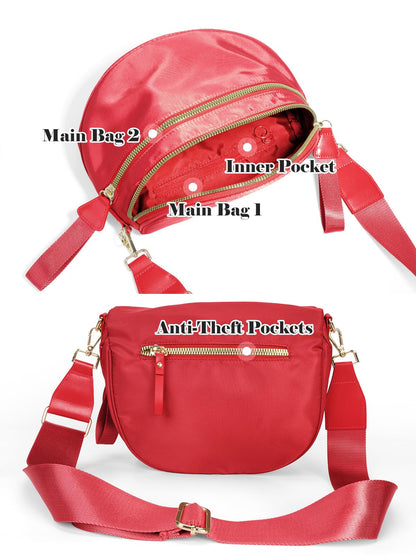 Pure Colour Crossbody Bag Bum Bag for Women,Spacious Purse Fanny Packs Belt Bag,Oversized Bum Bag (Colour Bum Bag-Beige)