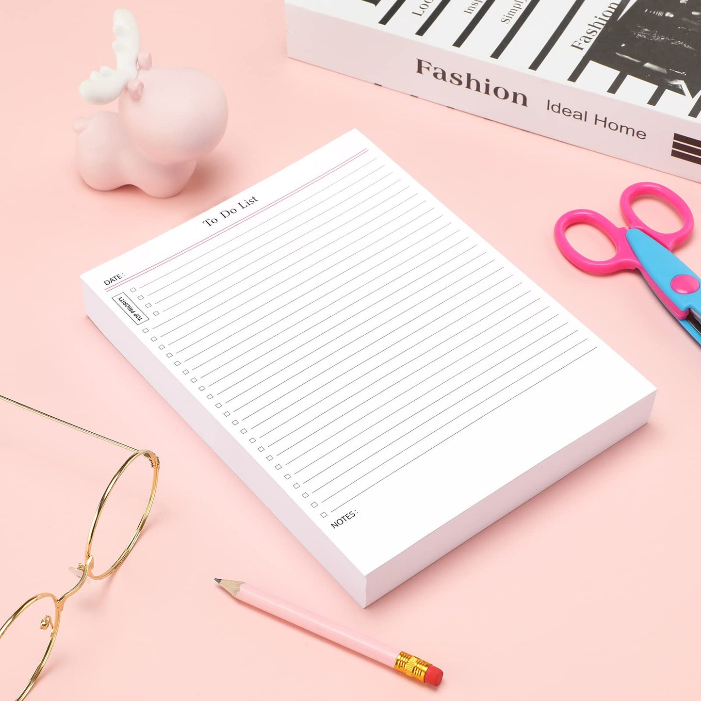 Spakon 300 Sheets Daily to Do List Notepad Notebook Library Card to Do Planner Checklist Memo Writing Pad Schedule Reminder Office Homework Planner for Task, 6" x 8(Classic,White)