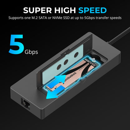 SABRENT 4-Port USB 3.0 Hub with Individual LED Power Switches - Slim, Portable Design - 2 Ft Cable - Fast Data Transfer - Compatible with Mac & PC (HB-UM43)