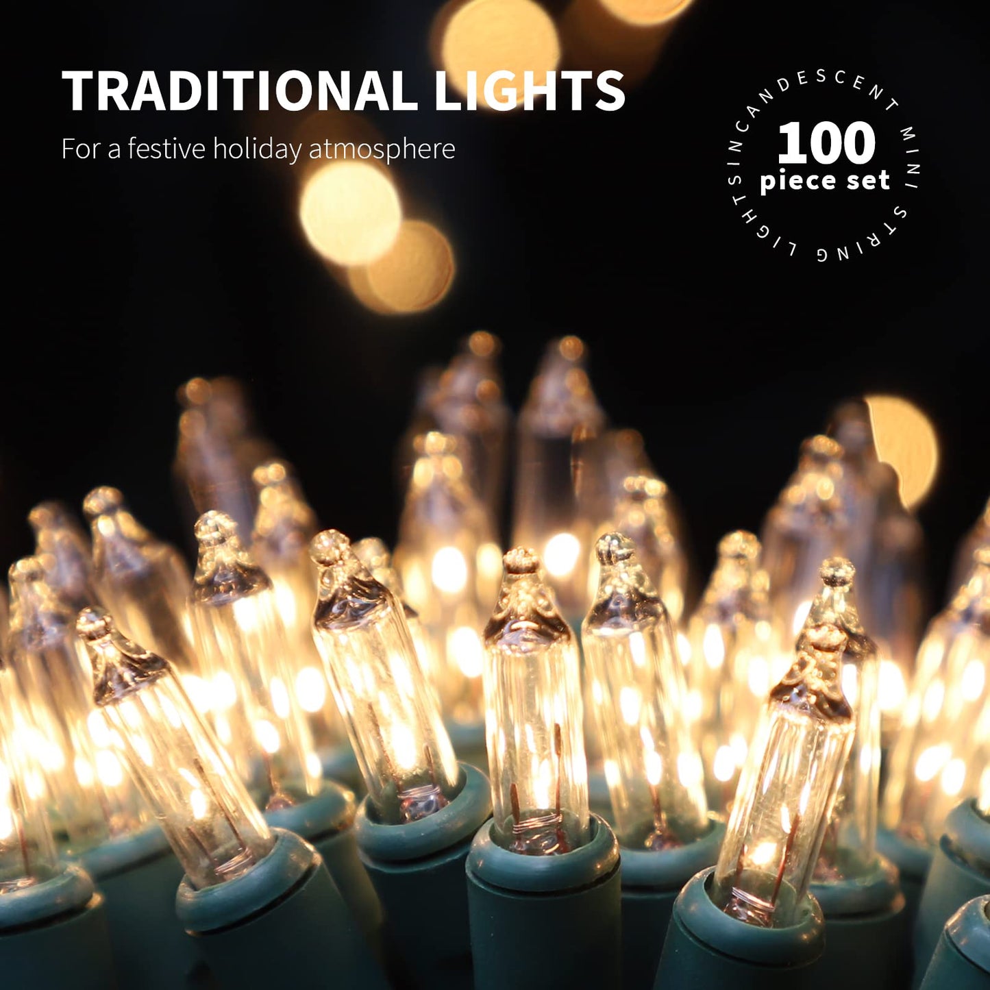 JUSTPRO 100LIGHTS WARM WHITE Extra-Bright With End Connectors Christmas Decorative Lights 5.98m UL Certified Mini String Light Set Waterproof for Home Garden Holiday Christmas Tree Party Patio Wedding