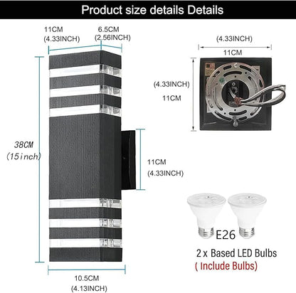 4Pack 15inch Outdoor LED Wall Lights,4000K Day White Outdoor 18W Wall Light Aluminum Body Waterproof IP65 led Porch Light for House Patio Garage Garden.(No Sensor)