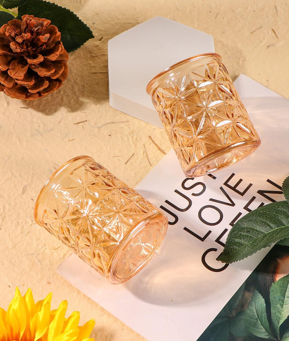 Gold Votive Candle Holders Set of 12, Tea Lights Candle Holders Glass for Wedding Table Centerpieces, Gold Candle Holder for Christmas Party Diwali Centerpieces for Table, Home Party Supplies