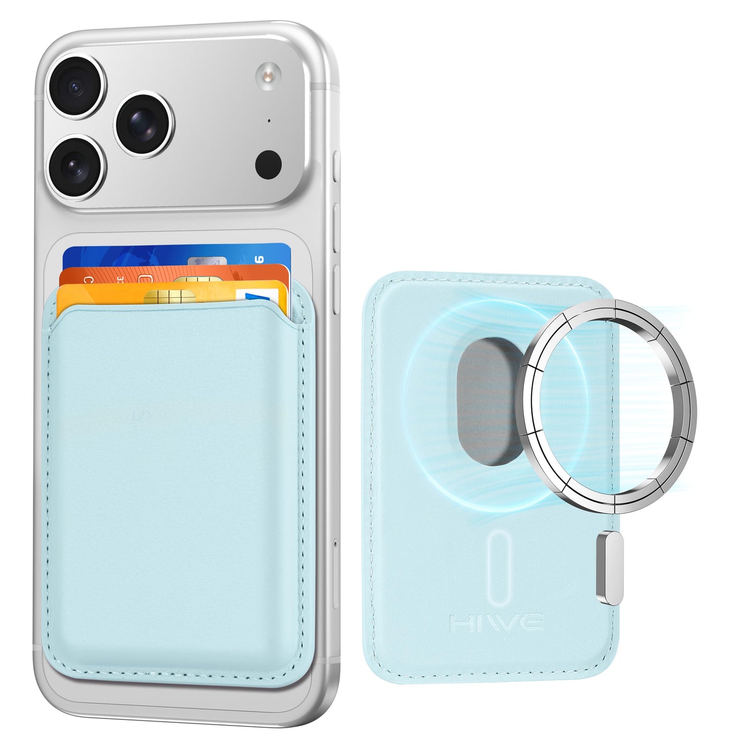 HiWe for MagSafe Wallet: 3-Card Holder, RFID Blocking, Strong Magnet for iPhone 12-17 Series, Slim, 1 Slot
