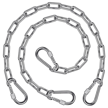 SELEWARE 2-Pack Heavy Duty Stainless Steel Punching Bag Chain, 1000LB Heavy Bag Hanging Chain with Carabiners, 20" Extension Chain for Boxing Bags, Hammocks, Swings, Yoga Trapeze & Hanging Chairs