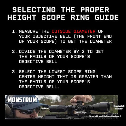 Monstrum Deadlock Series Scope Rings - Durable Aluminum Mounting | Fits 1-Inch Scopes