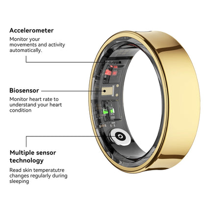 Weyrinice Smart Ring Health Tracker, Smart Rings for Men & Women, No Subscription Required, Long-Lasting Battery Sleep Ring, Fitness & Sleep Monitor Compatible with iOS & Android (Black, 7)