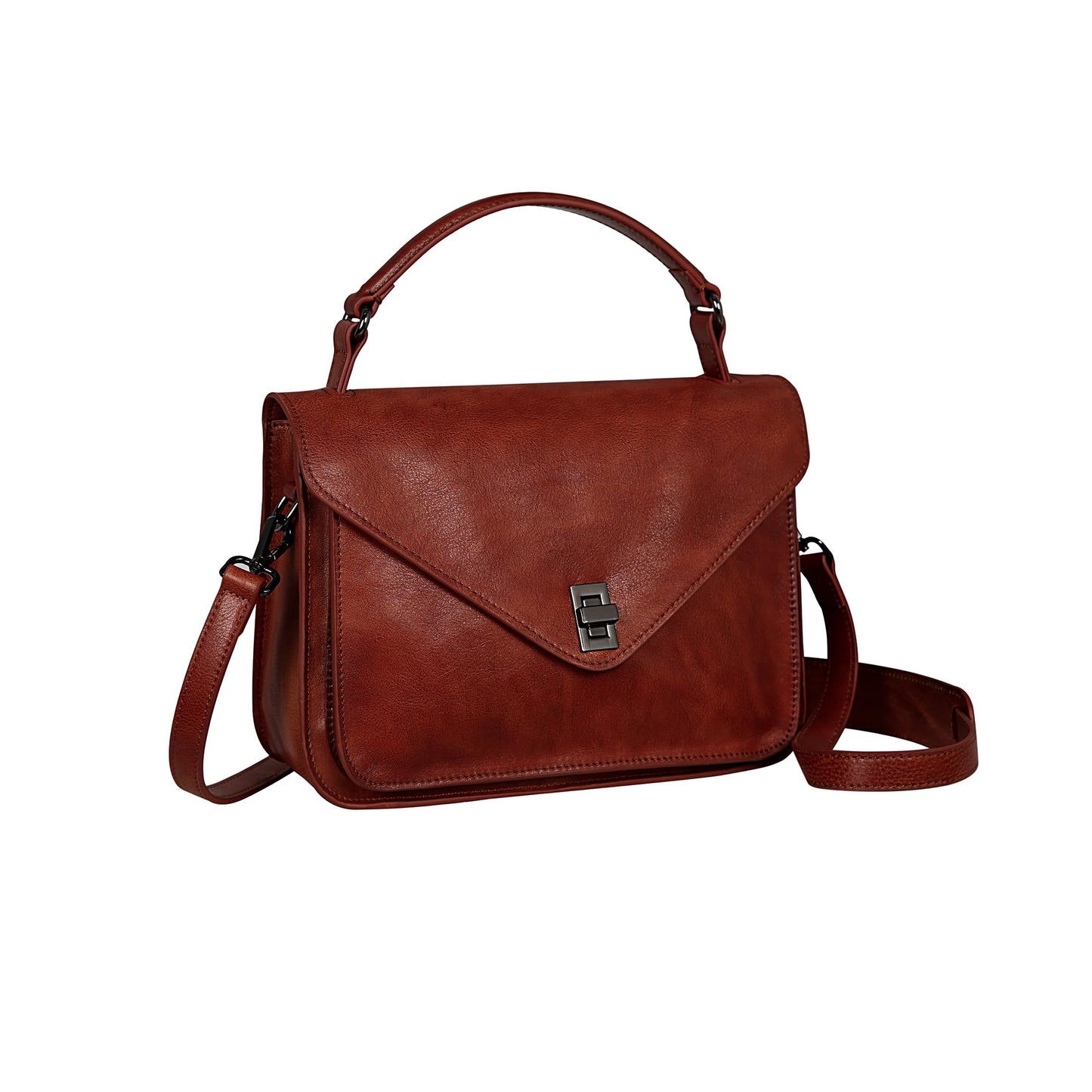 HESHE Leather Purses for Women Shoulder Handbags Satchel Hobo Crossbody Purse Tote Top Handle Bags (Brown)