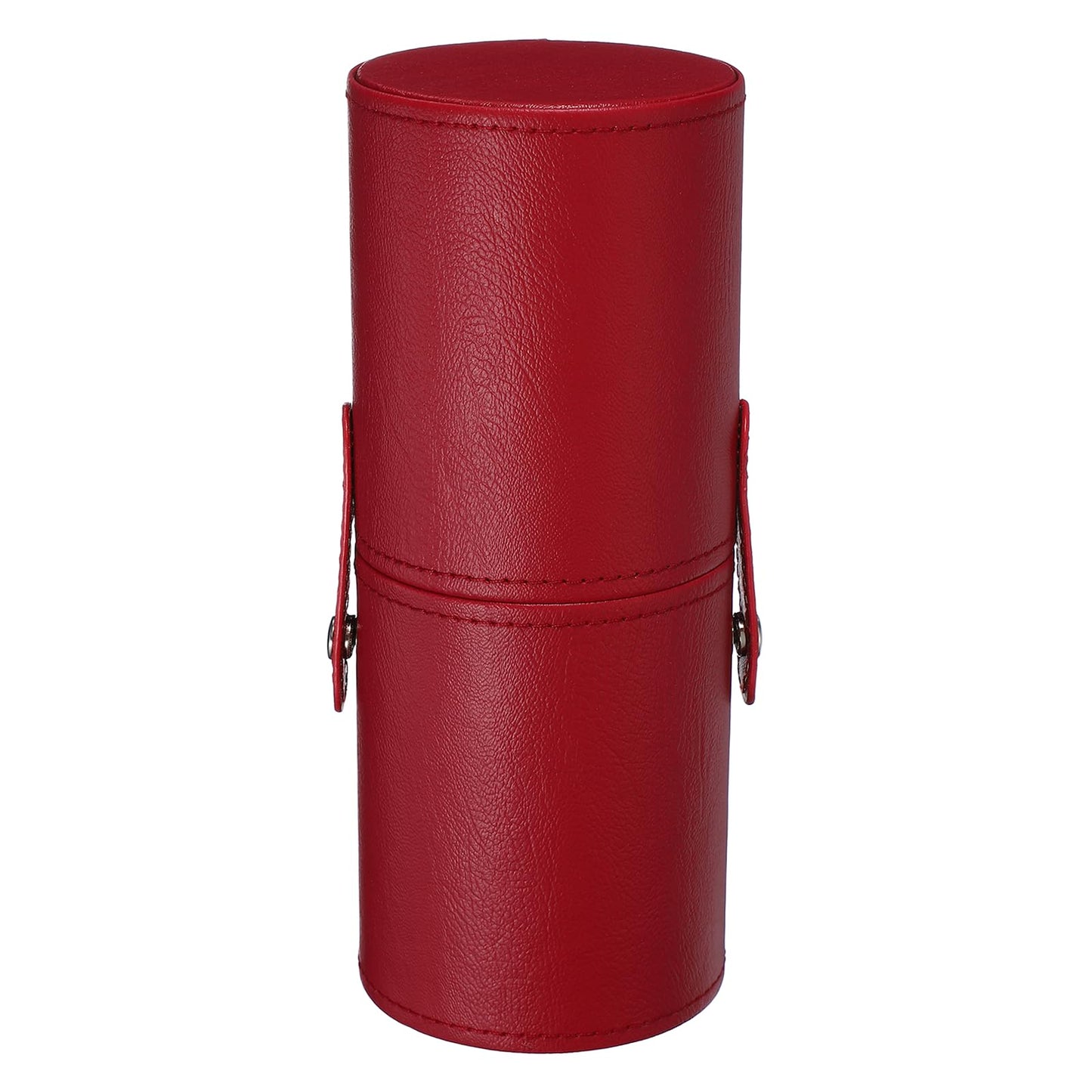 uxcell 7.87" Portable Makeup Brush Holder with Strap, Makeup Scrubber Holder Travel Cosmetic Brushes Case for Women Makeup Brushes Pencils Toothbrush Hand Cream, Wine Red