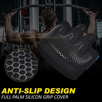 AYRO Minimal Workout Gloves, Short Partial Gym Weight Lifting Gloves Grip Pads for Men & Women with Full Palm Protection & Extra Grip, Best for Weightlifting, Training, Gym & Hand Support