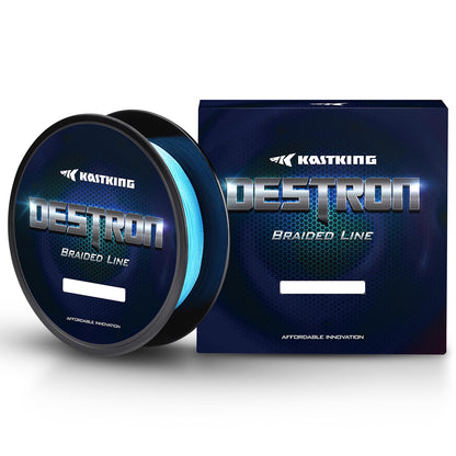 KastKing Destron Braided Fishing Line, Coastal Blue, 4 Stands, 65LB, 600Yds