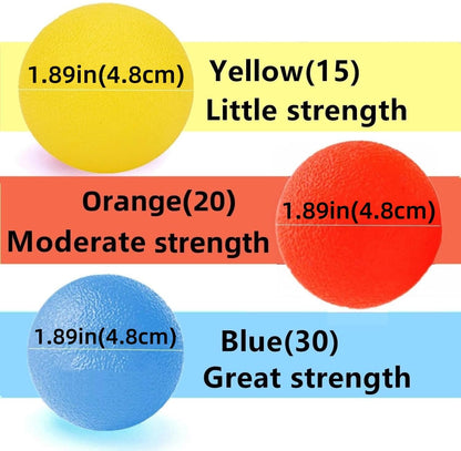 FMELAH 3 Resistance Levels Hand Exercise Balls, Stress Balls for Adults, Squeeze Balls for Physical Therapy, Hand Grip Strength Trainer Hand Squeezers for Strength, Wrist Forearm Finger Exerciser