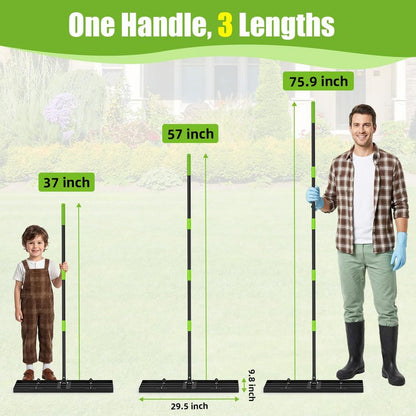 GARDTECH 30×10 Anti-Flip Lawn Leveling Rake,76” Adjustable Handle