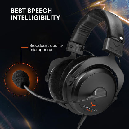 beyerdynamic MMX 300 PRO Closed Gaming Headset with Stellar.45 Driver and Condenser Microphone, Wired Gaming Headset Suitable for PC, Gaming Console, PS, Switch. Handmade in Germany