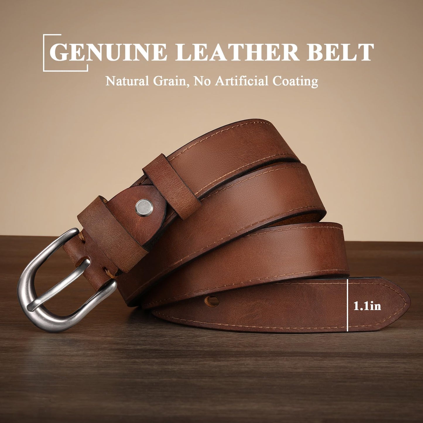 Bekelt Genuine Leather Belt for Women with Gold/Silver Buckle Women's Full Grain Leather Waist Belt for Jeans Dresses Pants