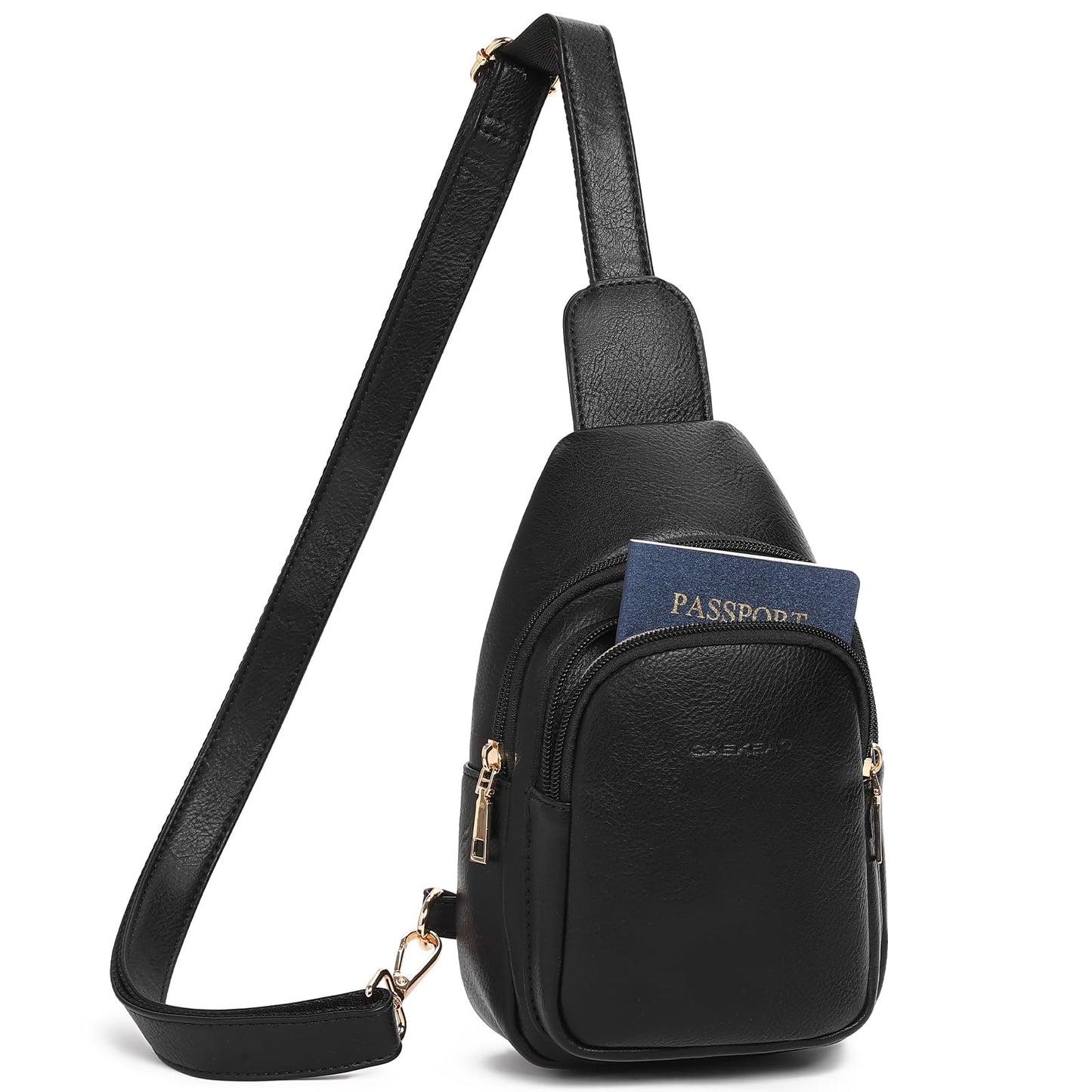 GAEKEAO Sling Bag for Women Small Cross Body Fanny Packs Trendy Chest Bag for Travel, Vegan Leather with Adjustable Strap