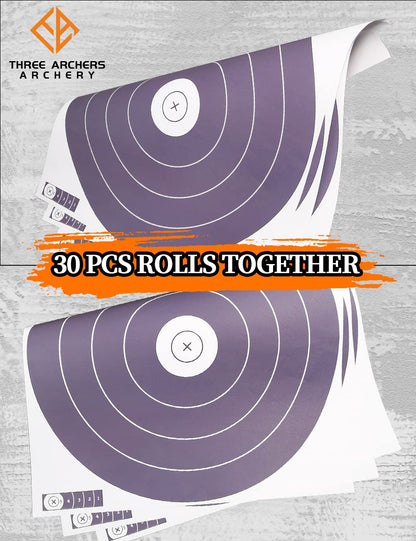 THREE ARCHERS NFAA 30pcs Archery Targets 40cm Standard Archery Targets 5 Ring Single Spot for Archery Training Competition Target Practice
