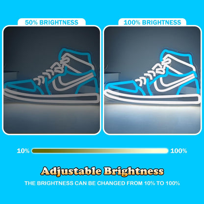 Sneaker Neon Sign Sports Shoe Neon Signs for Wall Dimmable LED Boys Neon Lights for Bedroom Man Cave Home Party Neon Bar Sign Shoes Light up Signs Wall Decor(Ice Bule)