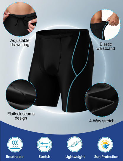Roadbox Swim Jammers for Men Racing Athletic Quick Dry Swimsuit Endurance Training Competitive Swimming Shorts UPF 50+
