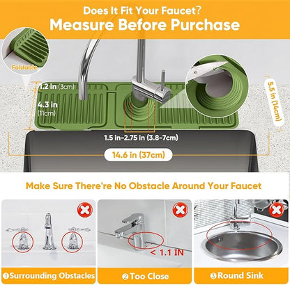 14.6 inch Faucet Mat for Kitchen Sink Splash GuardKitchen Sink Faucet Mat