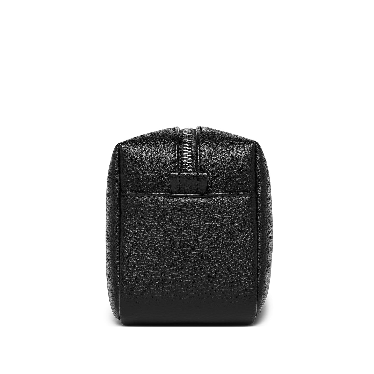 YONBEN PU leather Organizer Bag Lightweight Cosmetic Bag with Ring Clasp Perfect Travel Makeup Bag for Women (Black/PU)