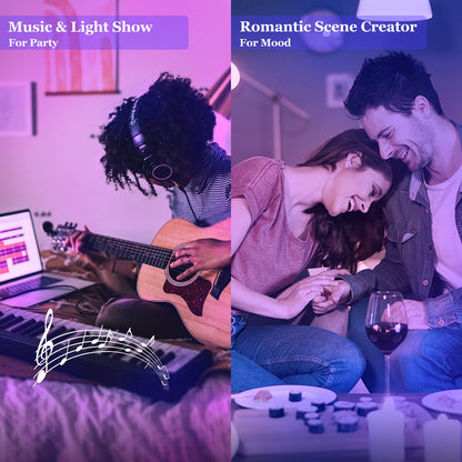 Smart Light Bulbs 4Pack with Remote, A19 E26 800LM LED Color Changing Light Bulb, WiFi & Bluetooth 5.0, Warm to Cool White, Dimmable, RGB Smart Home Lighting Work with Alexa Google Assistant