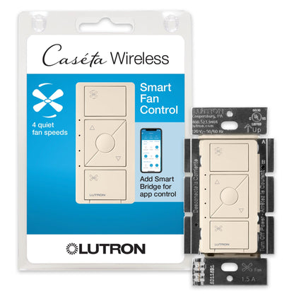 Lutron Caseta Smart Fan Speed Control Switch (Lutron Smart Hub Required), Single-Pole, PD-FSQN-WH, White