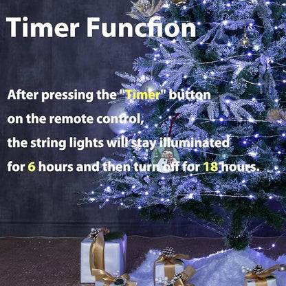 328 FT Cool White Fairy Lights, 1000 LEDs, Plug - in, 8 Modes with Timer, Remote, Dimmable & Waterproof, Ideal for Bedroom, Garden, Christmas, Wedding, Birthday (Indoor/Outdoor)