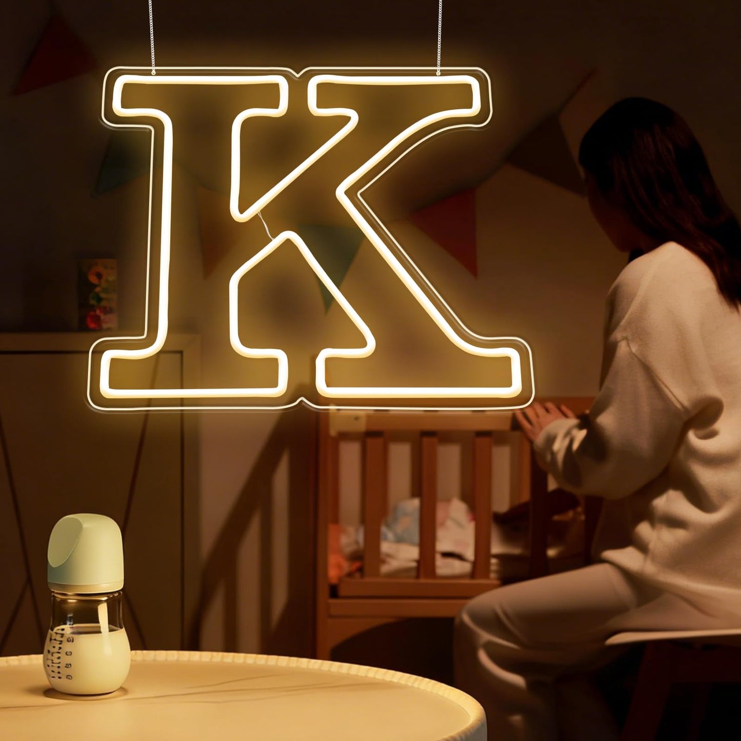 RumonZS Light Up Letters K LED Letters Lights Neon Sign 26 Alphabet 12.6"Decorative Lighted Alphabet for Wedding Party Birthday Bar Christmas Home Decor Letter Lights (Warm White)