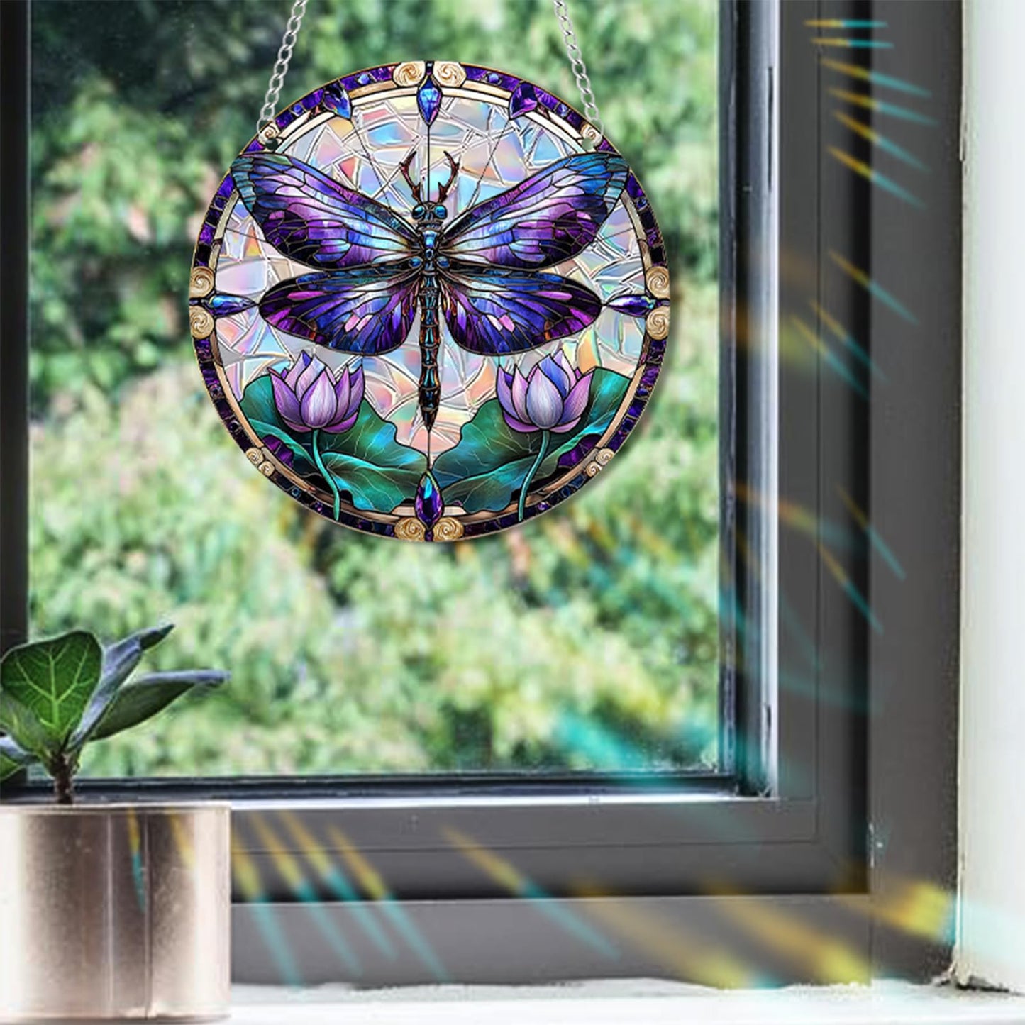 zhuoyaju Acrylic Suncatcher Window Hanging, Hummingbird Sun Catcher Rainbow Indoor Window Decoration for Living Room Bedroom Summer Home Balcony Ornaments, 7.87 inches