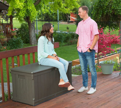 Lifetime 60089 Deck Storage Box, 116 gallon, brown