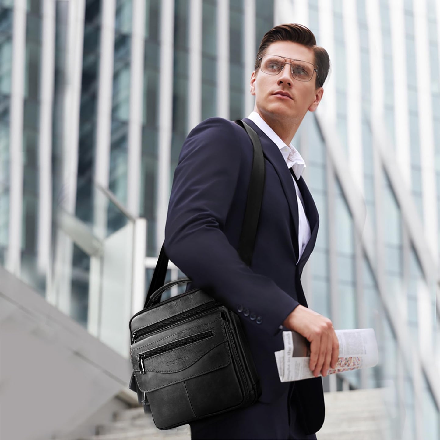 COSCOOA Shoulder Bag for Men Leather Man Purse Crossbody for Men Handbag Messenger Satchel Travel Bag
