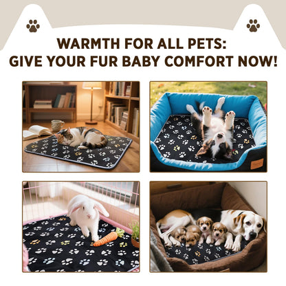 furrybaby Pet Heating Pad, Waterproof Dog Heating Pad Mat for Cat with Durable Anti-Bite Tube Indoor for Puppies Dogs Cats (1 Pack Black, 17 X 17in, Temp Adjustable)