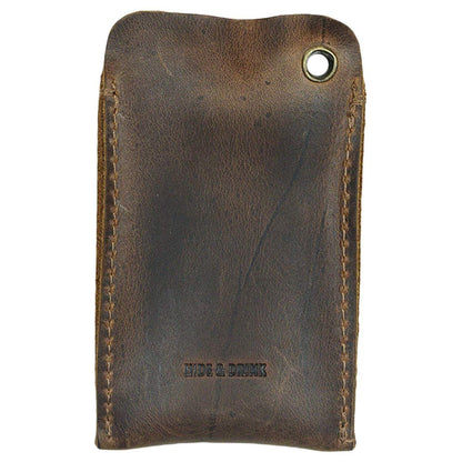 Hide & Drink, EDC Pocket Slip, Multitool Sleeve & Pen Holder for Everyday Use, Camping Accessories, Small Tool Organizer, Full Grain Leather, Handmade, Bourbon Brown