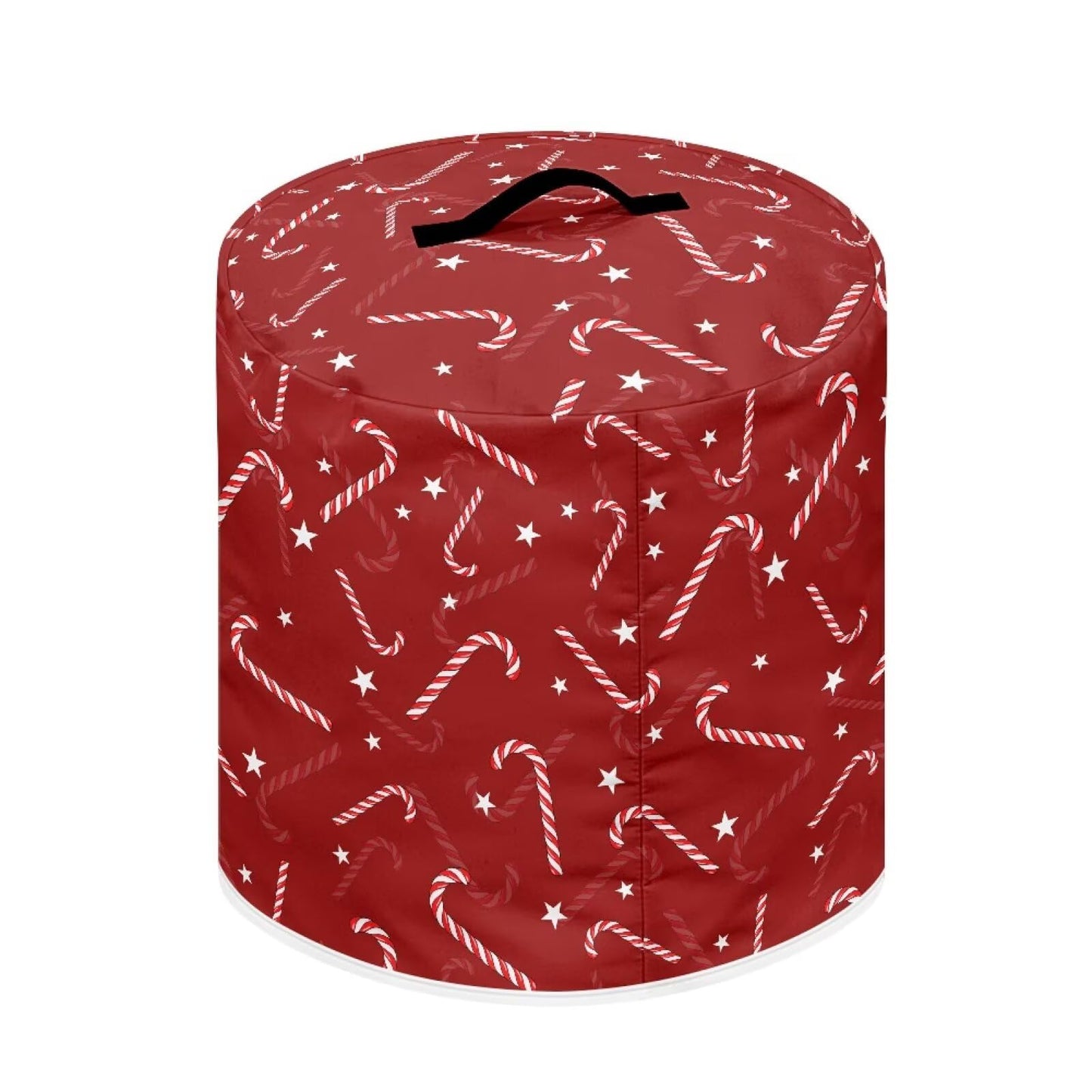 Tutolipy Candy Cane Kitchen Appliance Covers with Top Handle Christmas Air Fryer Cover 6 Quart Red Xmas Decor Pressure Cooker Protectors with Pocket