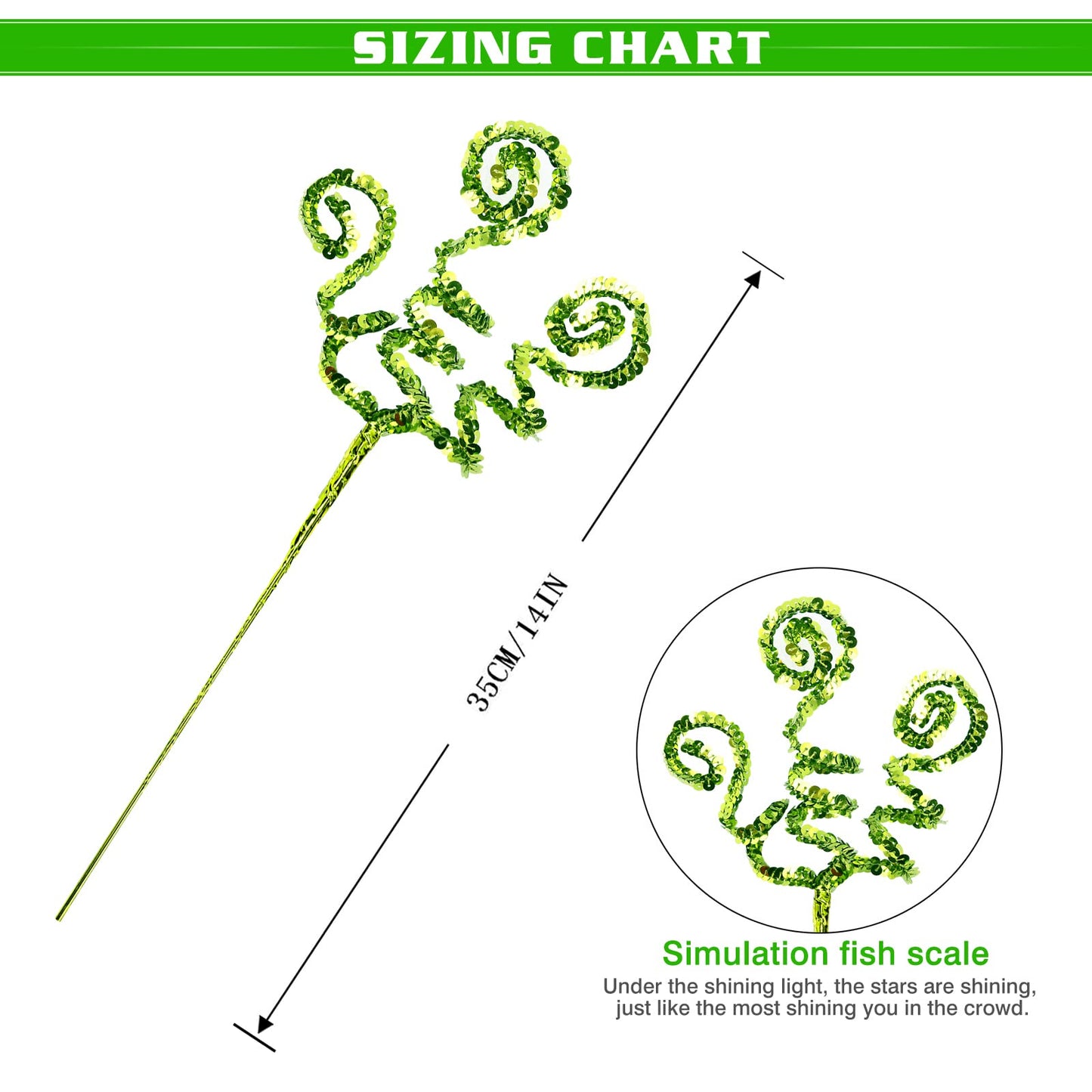 ZHANYIGY 6PC Set Green Christmas Decoration Picks,Sequins Candy Shape Curly Pick, Christmas Tree Decorations Home Office Party Decorations Gifts