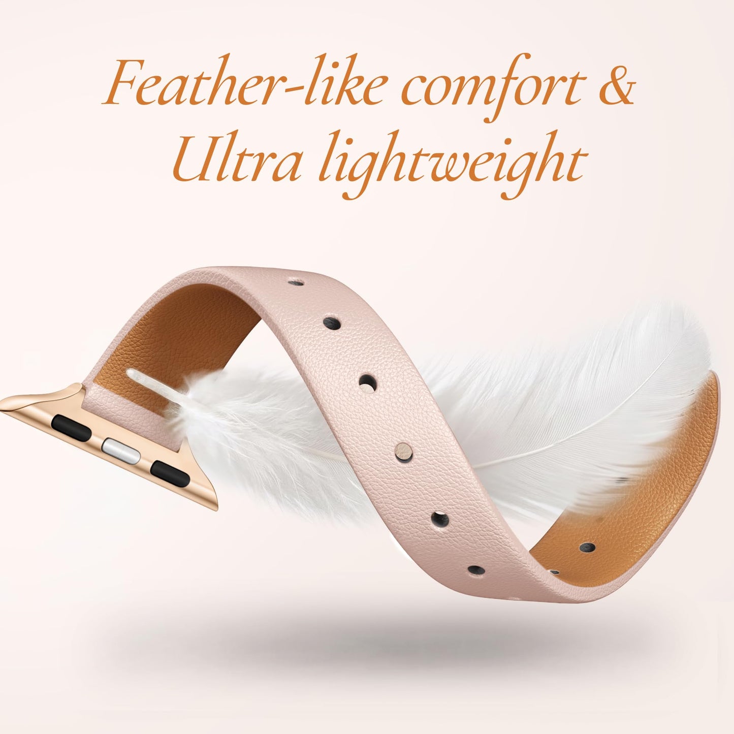 Adorve Compatible with Apple Watch Band 42mm 41mm 40mm 38mm for Women, Dressy Seamless Soft Slim Faux Vegan Leather Replacement Straps for iPhone Watch Series 11 10 9 8 7 6 5 4 3 2 1 SE3/2/1, Pink