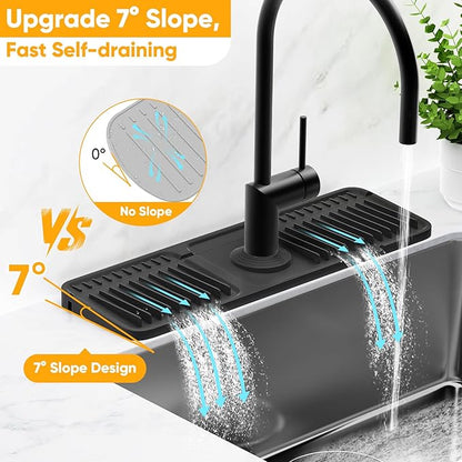 17.7'' Folding Faucet Mat for Kitchen Sink Splash Guard Kitchen Sink Faucet Mat
